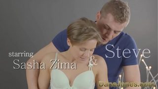 Beautiful woman Dane Jones gets sensual shaved pussy creampie