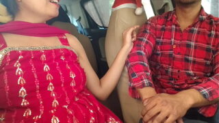 Indian Dehati Great Christmas gift A rich black cock In The Car