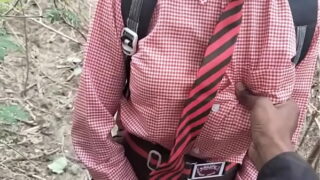 Indian Dehati village school girl and boyfriend fucking pussy in jungle