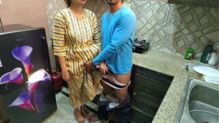 Indian Telugu horny dever with sexy bhabhi hard ass fucked in kitchen